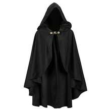 萬聖節魔法巫師角色扮演死神披風，優雅節日服裝，嘉年華裝扮道具，慶典服飾 - 黑色 - 查看 1