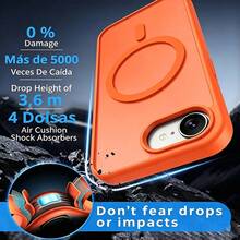 磨砂親膚感保護殼，適用於 iPhone 17e 16e 17 16 15 14 13 12 11 17 Pro Max 15 Plus，適用於 iPhone 16Pro 15Pro 14Pro 13Pro 16Plus 15Plus 14Plus 13Plus 機型，半透明磨砂 17 手機殼，17Promax 保護套，夏季款 - 橘色 - 查看 4