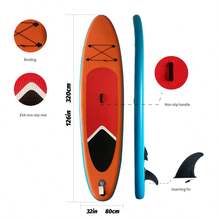 Durable Inflatable Surfboard, Non-Slip Lightweight, Suitable For Adult Water Recreation, Portable Bodyboard, Applicable For Beach, Pool, Ocean Waters, Enjoy Water Sports Fun - Orange - View 4