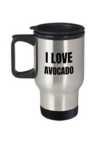 I Love Avocado Travel Mug Funny Gift Idea Novelty Gag Coffee Tea 14oz Stainless Steel - Multicolor - View 8