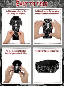 24pcs/12pcs/8pcs/4pcs/1pc Halloween Themed Gift Boxes, Featuring Grave, Coffin, Skull, Bat, Spider Web And Spider Patterns, Suitable For Halloween Party, Day Of The Dead Celebration, Carnival And Haunted House Props - One Size Fits All - View 7