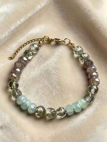 1 pieza Pulsera de Piedra de Luna Gris y Labradorita, Pulsera Tejida a Mano Elegante y Vintage de Moda para Mujeres, Mejor Opción para Regalos a Familiares y Amigos o Uso Diario - Multicolor - Ver 2