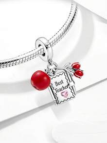 1pc 925 Sterling Silver Teacher Pendant Suit, Suitable For Women Bracelet Bangle DIY Jewelry Making And Daily Decoration, Decorative Accessory For Girls - Teacher's Set - View 2