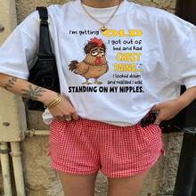 Cute Daily Casual Graphic T-Shirt 100% Cotton Oversized Soft Breathable Casual Crewneck Short Sleeve Top For Casual Wearers Fashion Lovers Daily Outfit Enthusiasts Gift Givers - 白色 - 查看 18