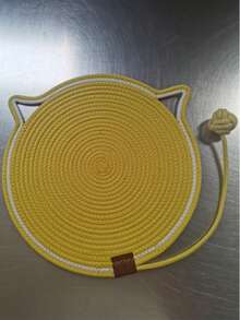 1PC Multi-Color Cat Scratcher Pad, Cute Cat Face Shape Woven Scratching Mat, Durable Rope Cat Scratcher Toy, Sofa Furniture Protector For Indoor Cats Kittens - 42cm*42cm - View 10