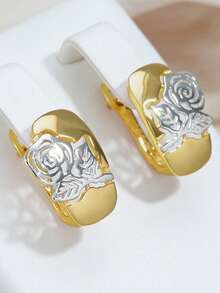 1 par de pendientes de aro elegantes, diseñados para mujeres, adecuados para bodas, compromisos, fiestas de aniversario, regalos del Día de San Valentín - 10# - Ver 21