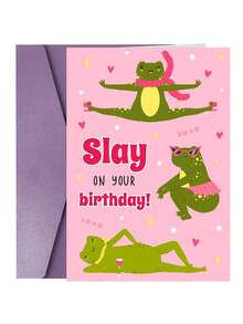 Carte d'anniversaire Happy Frog - Faites briller votre anniversaire ! Carte de vœux mignonne et amusante convenant aux amis, sœurs, meilleurs amis, amis proches et collègues - multicolore - Voir 8