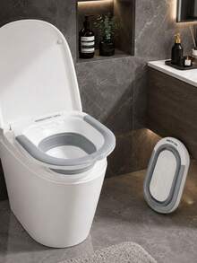 1pc Foldable Portable Toilet Basin, Space Saving Bathroom Cleaning Basin, Compact PP & TPR Folding Tub For Home, Travel & RV Use - Multicolor - View 2