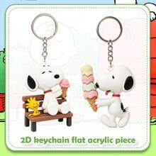 2pcs Summer Dessert Snoopy Keychain Set, Bench & Multi-Layer Ice Cream Snoopy Keychains, Multi-Functional Car Key Handbag Decoration, Casual Fashion Accessory & Holiday Surprise Gift - Multicolor - View 7