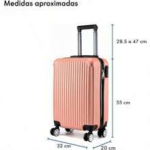 Maleta de Viaje,20 Inch Plegable,Maleta de Viaje 10 kgs con Bloqueo de Contraseña,con Ruedas Giratorias, Resistente a Los Arañazos, Agua E Impactos, para La Cabina Del Avión (Rosa) - Albaricoque - Ver 4