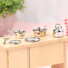 1 Piece Set Dollhouse Mini Alloy Cookware Set, Perfect For Decorating 1/12 Scale Kitchen Scenes - Alloy Cookware Set - View 2