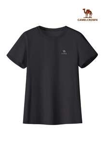 CAMEL CROWN Women's Outdoor Sports T-Shirt, Short Sleeve Top, Comfortable Breathable Quick-Dry, Suitable For Spring And Summer All Year Round - Phantom Black - View 7