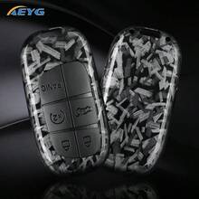 Carbon Fiber Style ABS Car Key Shell Cover, Compatible With Compass, Grand Cherokee, Chrysler And Dodge - Model a - View 8