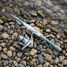KecchKrezing Lightweight Blue Telescopic Fishing Rod & Reel Set 1.8m/5.9ft, Collapsed Length 41.2cm, 105g, Ultra-Portable Travel Fishing Kit With Reel, Fishing Line, Lures, Hooks, Suitable For Beginners - Baby Blue - View 6
