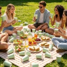 60/50/40/20/5pcs Paper Cups, Party Cups, Sage Green Paper Cups, Cold Drink Cups And Coffee Cups, Party Drinkware, Kitchen And Restaurant Essential Drinkware, Suitable For Birthday Parties, Wedding Banquets, Theme Parties, Bridal Showers - View 11