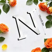 OUTANA Silver Mirror Acrylic 3D Letter Wall Stickers, Modern Nordic Style, Customizable Combination For Names, English Phrases, Room Signs, Instant Elegant Upgrade For Entryway Nameplates, Bedroom Headboard Decor, Storefront Signage, Bathroom & Kitchen Labels, Rental Wall DIY Decor, Wedding Backdrop Letter Decor 10/15/20cm - Silver - View 80