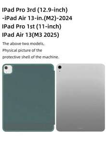 1件附筆槽背貼式深綠色親膚布料平板保護殼，相容 iPad Mini 4/5/6/Mini 7/9.7/10.2/10.5/Air 4/Air 5/10th/10.9/Pro 11"/Air 11(M2)/Air 13(M2)/Pro 11(M4)/Pro 13(M4) 2024 12.9inch/Air 13(M3 2025)/Air 11-Inch(M3) 2025/(A16) 11 Inch 11th Generation 2025 機型 - 暗夜綠 - 查看 11