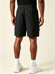 AHTELB Men's Summer Outdoor Hiking Cargo Shorts, Anti-Theft Zipper Pockets, Thin Cool Quick-Dry Loose Fashion Versatile Knee Length Shorts Sports - Black - View 2
