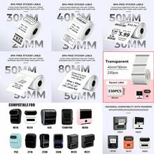2入純白熱感標籤貼紙捲 40x30mm 黑字列印紙 適用於 T50M Pro PL70E N20 M110，辦公室文件名稱標籤儲存整理用 - 查看 2