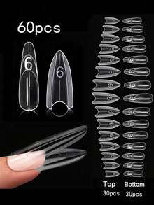 60 Pcs/Bag Sandwich Nail Molds Square Almond Shape Reusable Nail Forms With Guide Lines 15 Sizes Nail Extension Molds Salon & Home DIY Manicure Tools - Multicolor - View 14