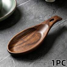 1pc Rosewood Spoon Holder, Cooking Utensil Storage Rack, Heat-Resistant Wooden Kitchen Tool Organizer, Suitable For Stove Top, Spoon, Spatula, Brush, Scraper And Other Kitchen Utensils - Brown - View 14