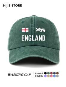 1PC England Pattern Design Printed Baseball Cap, Washed Vintage Baseball Cap Sun Protection Hat, Fashion Sun Hat, Unisex Adjustable Size Vintage Washed Baseball Cap, Vacation Essential Suitable For Daily Outings, Travel, Outdoor Sports And Other Scenes, Creative Gift For Friends And Family. - A - View 13