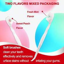 20pcs Portable Mini Disposable Travel Toothbrushes With Peach Fresh Beads And Toothpicks, Hypoallergenic Polyester Bristles, Compact Design For Travel, Work And Daily Use - Includes Portable Storage Case, Fresh Breath And Teeth Cleaning - Multicolor - View 7