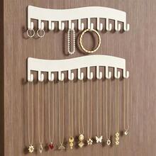 2pcs White/Black Wall Necklace Storage Rack Acrylic Wall Jewelry Storage Box Decorative Art Style Necklace Holder Hanging Storage Display Rack Can Store Rings, Earrings, Bracelets, Suitable For New Year, Valentine's Day, Mother's Day, Summer Decoration,Bedroom Room Decor,Back To School - Clear - View 8