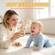 Handmade Crochet Baby Rattle Toy, 3D Cute Design, Rich Details, Built-In Crisp Bell, Attracts Baby's Attention, Exercises Baby's Auditory Development, Supports Sensory Enlightenment. A Heartwarming Choice For New Moms' Gifts, Newborn Souvenirs, Christmas, Easter And Other Holidays - Multicolor - View 1