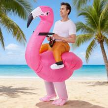 1pc Adult Inflatable Flamingo Costume, Fits Height 1.5-2m, Suitable For Christmas, Cosplay, Anime Role Play, Party, Stage Performance And Masquerade - Flamingos - View 2