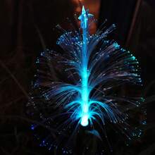Solar Powered 7 Color Changing Fiber Optic Jellyfish Stake Lights, Waterproof Star Top LED Xmas Tree Pathway Lamp For Outdoor Yard, Lawn, Garden Holiday Decorations - Fiber Optic Jellyfish Ground Insertion - View 8