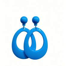 1 Pair Fluorescent Hoop Earrings, Elegant Minimalist Thick Design, 6 Colors Available, Suitable For Women's Daily Wear, Dates, Parties, Holiday Gifts, Acrylic Material, All Season Wear - Multicolor - View 11