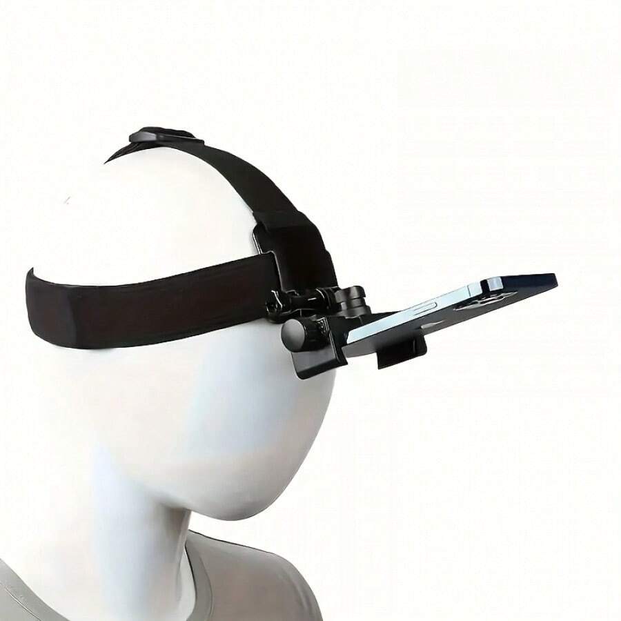 Adjustable Head-Mounted Phone Camera Holder For First-Person Perspective Filming And Live Streaming - Black - View 1