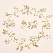 1pc Silver 50CM/19.68INCH Bridal Hair Accessory Handmade Woven Pearl Crystal Hairband Hairpin Suitable For Wedding Dress Bridesmaid Accessories Banquet Graduation Prom,Headpiece - White - View 8