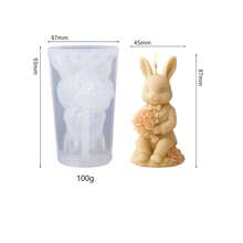 Wedding Rabbit Scented Candle Silicone Mold DIY Handmade Creative Wedding Gift Plaster Mold Decor - Wedding Bunny - View 5