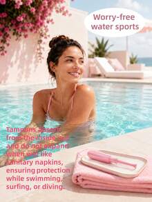 7-Pack Applicator Tampons, Portable Invisible, Sports Style, Suitable For Swimming, Daily Use, Overnight, Large/Small Capacity, Easy Insertion, Individually Wrapped, Mini, Extra Long, Anti-Breakage - White Tampons [with Applicator] - View 6
