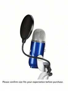 Filtre anti-vent professionnel pour microphone - Filtre de réduction du bruit à double couche, convient pour le karaoké, la diffusion en direct et l'enregistrement de podcast, avec interface XLR - Noir - Voir 8