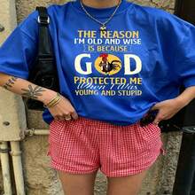 Heartfelt Daily Casual Graphic T-Shirt 100% Cotton Oversized Soft Breathable Casual Crewneck Short Sleeve Top Aesthetic Daily Vintage Cute Minimalist Retro Vibe Street Style  Basic Casual Wearers Fashion Lovers Daily Outfit Enthusiasts Gift Givers - 藍色 - 查看 18