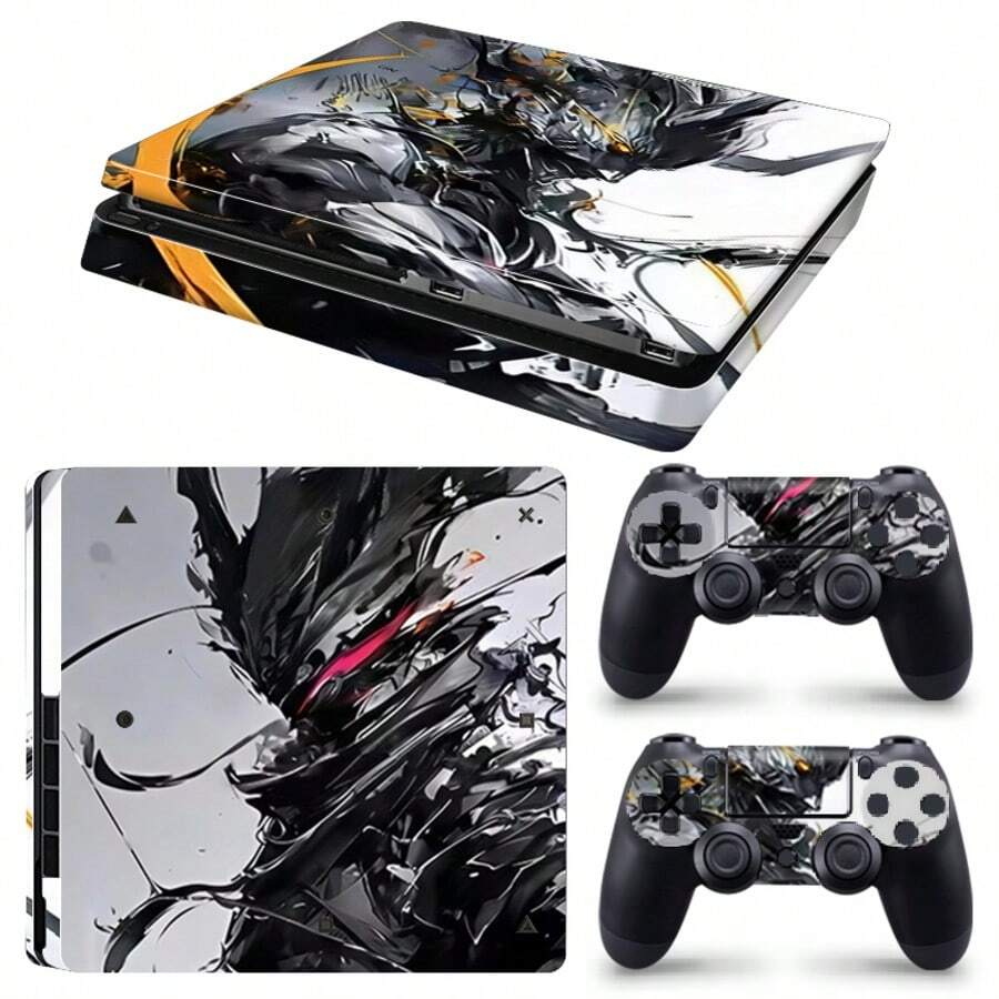 1 Set Slim Console Printed Pattern Skin Sticker Waterproof Scratch-Resistant Durable Controller Personalized Decorative Protective Film - View 1