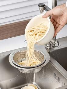 Rustic Style Sink Strainer With Handle, 201 Stainless Steel Kitchen Sink Drain Filter, Unfilled, Suitable For Restaurants And Indoor Use, Wear-Resistant, Rust-Proof - A - View 1