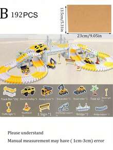 Bestselling Children's DIY Building Block Track Assembly Toy, Electric Track Engineering Vehicle Set Assembly Toy, Electric Track Racing Car Toy, Children's Educational Track Car Small Train, Connectable Track Design, Perfect For Christmas, Easter, Halloween, New Year And Birthday Gifts. Batteries Not Included - Multicolor - View 17