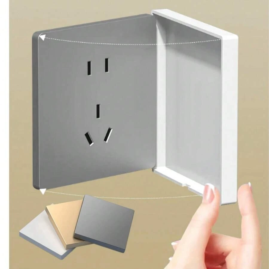 1 pieza Cubierta protectora de interruptor montada en la pared autoadhesiva Tipo 86 Caja de enchufe impermeable Caja de plástico a prueba de salpicaduras - Blanco - Ver 1