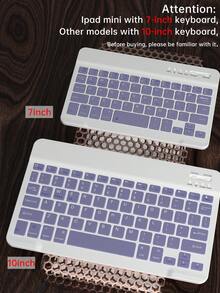 防震纯色材质翻盖保护套，带可拆卸无线蓝牙键盘，兼容配备150mAh电池的iPad，带Apple Pencil收纳槽，兼容iPad Air第五代（2022年）、第四代（2020年）、第六代（2024年，9.7英寸）和第七/八/九代（10.2英寸）。紫色/灰色可选，适合复活节或春季礼物。 - 紫灰色 - 查看 11