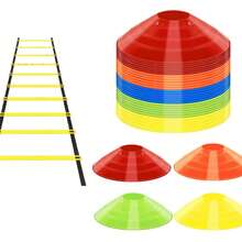 12/36pcs Football Training Cones Agility Markers, Sports Training Equipment, Suitable For Football Basketball Speed Training, Footwork Drills, Coordination Training, Field Training, Obstacle Markers, Suitable For Instruction, Fitness Training And Sports Training Classes - Multicolor - View 12