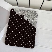 黑色底色奶油波點蕾絲 Y 型折疊平板保護殼，附筆槽，相容 iPad 10 代 Smart Case/11(A16 2025)/相容 Galaxy S9/S7/S10+/相容 /相容 - 彩色 - 查看 3