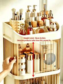 Caja de almacenamiento de maquillaje de lujo de alta gama, estilo de cajón, a prueba de polvo, organizador de tocador, adecuado para productos de cuidado de la piel, gran capacidad - Multicolor - Ver 3