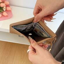 Korean Style Square Buckle Minimalist Women's Short Wallet, Multifunctional Card Holder, Foldable, Multiple Card Slots, Large Capacity - Multicolor - View 3