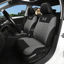 9pcs/4pcs Universal Butterfly Pattern Embroidered Car Seat Covers - Polyester Fabric, All Seasons Applicable, Airbag Compatible, Hand Washable - Suitable For Sedans, 4pcs Set Includes 2 Seats & 9pcs Set Includes 5 Seats Options) - ZYT5 - View 8