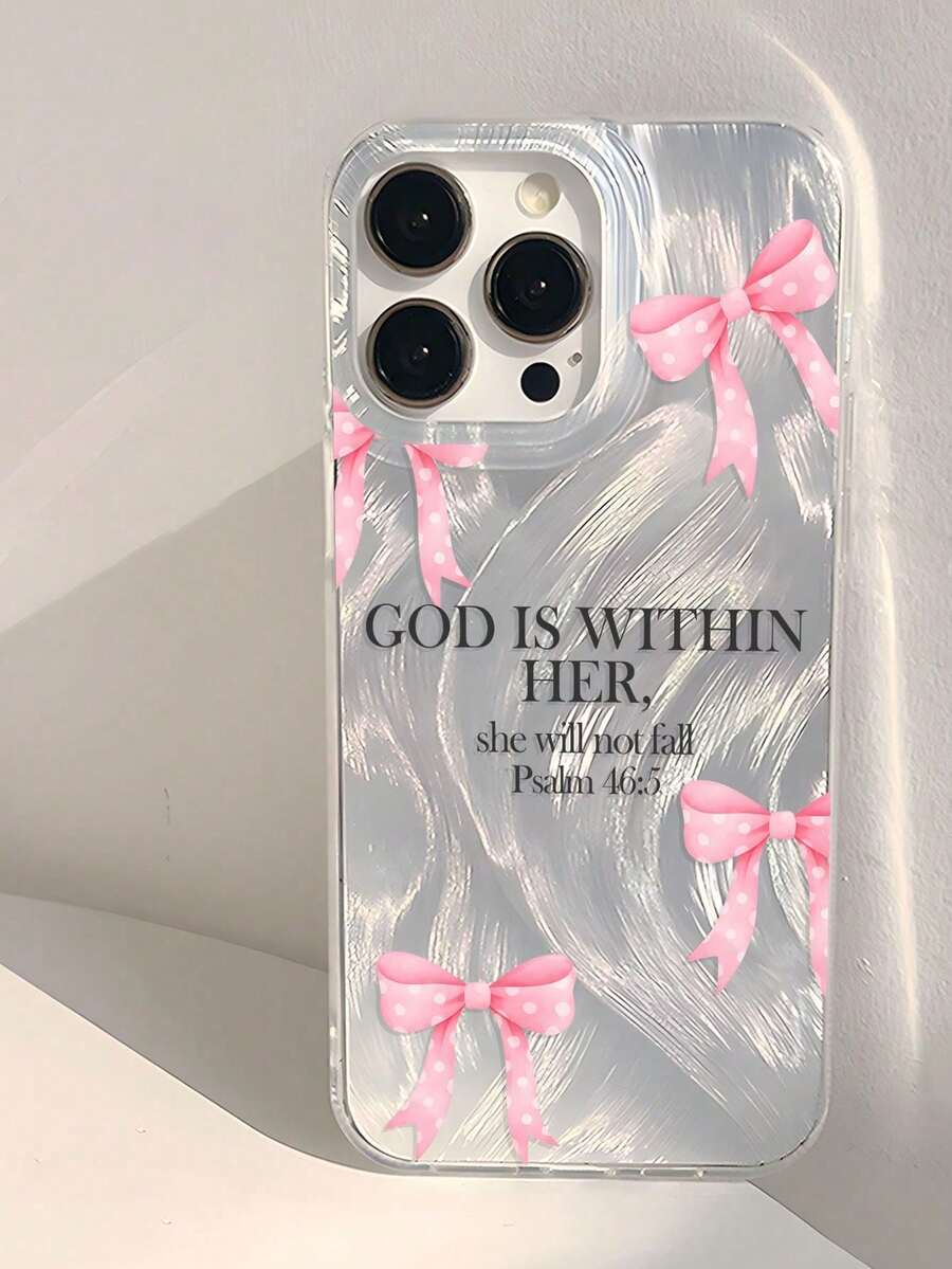 1 Stylish Phone Case. Does Not Include Lanyard Or Stand. Pink Arches Slogan Fashion Bible Verse Graphic Transparent Thick Phone Case, Compatible With A05, A05S, A13, A14, A15, A53, A54, A55, A56, S22, S23, S24, S25, 11, 12, 13, 14, 15, 16, 17 Professional Max, International Version, Not The Domestic Spring Version - 彩色 - 查看 1