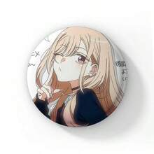 58mm 卡通可愛愛心漫畫《我太想把你穿起來了》琺瑯胸針 五條和也 卡通胸章圓形動漫收藏徽章裝飾 - 58 mm - 查看 15